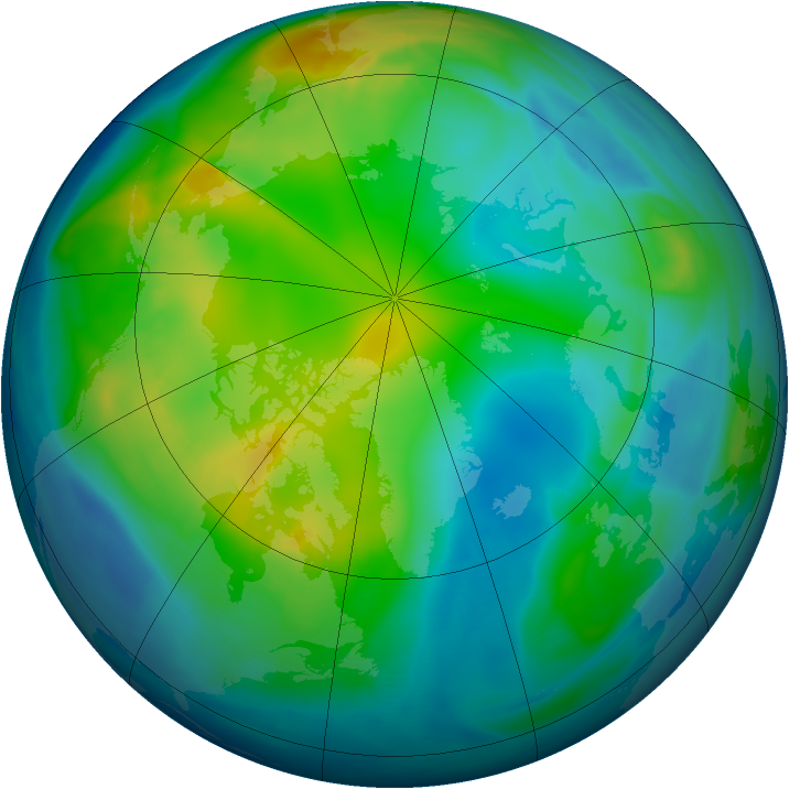 Arctic ozone map for 19 November 2007